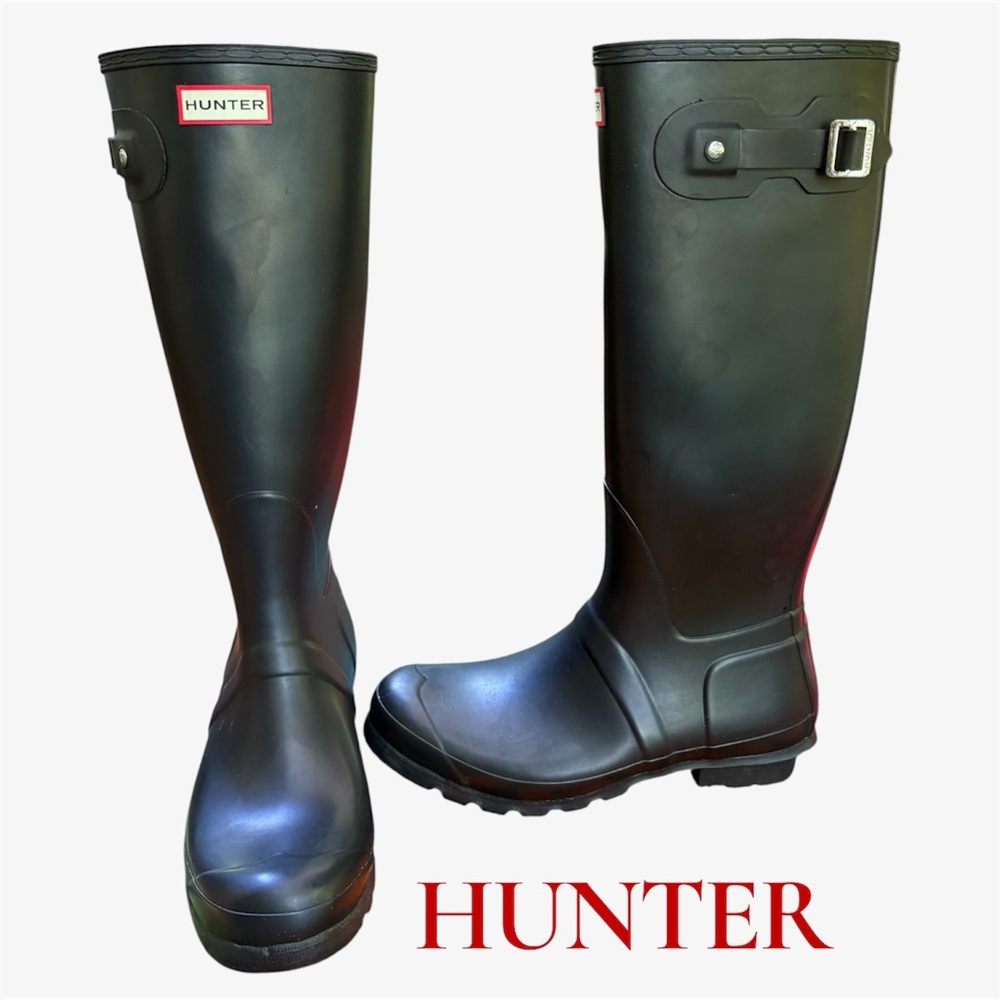 Hunter Original Tall Matte Black Rain Boots Women’s 10. Like New cond! EUC